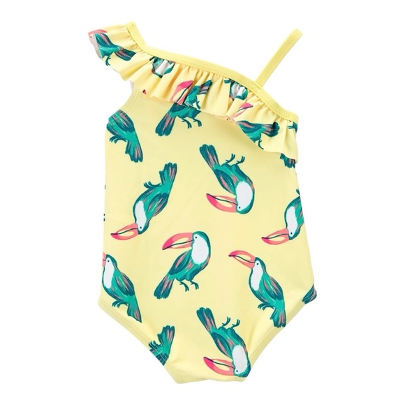 Carter’s Yellow Toucan UPF 50+ One Piece Girl’s Swimsuit - Picture 2 of 4